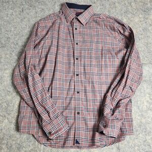 UNTUCKit‎ Flannel Shirt Men XL Red Blue White Scotch Plaid Long Sleeve Preppy